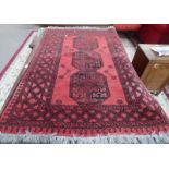 RED GROUND EASTERN RUG 133 X 101CM