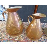 JOHN MCGLASHAN GLASGOW COPPER 1 GALLON JUG AND A 1/2 GALLON JUG,