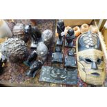 SELECTION OF EGYPTIAN AND TRIAL ORNAMENTS TO INCLUDE, OWEN CRAFTS FIGURES,