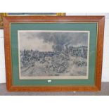 OAK FRAMED 19TH CENTURY ENGRAVING VIVE L'EMPEREUR 54 CM X 84CM