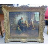 W BOUTER, WINDING THE SKEIN, SIGNED, GILT FRAMED OIL PAINTING ,