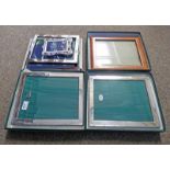 2 AS NEW HARRODS SILVER PLATED PICTURE FRAMES AND 2 OTHERS