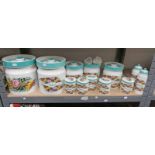 SELECTION PORTMEIRION STORAGE JARS ON 1 SHELF Condition Report: Crazing present