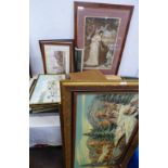 SELECTION OF PRINTS, PICTURES ETC TO INCLUDE 2 MAPS, ADVERTISING PRINT,