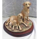 BORDER FINE ARTS FIGURES B0730A 'LABRADOR FAMILY (YELLOW)' SIGNED MARGARET TURNER LENGTH OF BASE