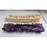 19TH CENTURY CARVED IVORY HOUSE BOAT,