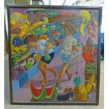 JOHNNY JOHNSTONE - (ARR), THE SUPERMARKET, SIGNED & DATED '99, FRAMED OIL PAINTING,