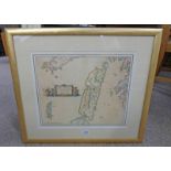 GILT FRAMED MAP THE ISLE OF JURA ONE OF THE WESTERNE ISLES OF SCOTLAND BY TIMOTH PONT- 32 X 40CM