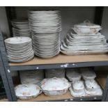 LIMOGES PORCELAIN DINNERWARE WITH TUREENS, ASHETS, HUGE SELECTION OF PLATES,