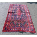DEEP BLUE GROUND IRANIAN VILLAGE RUG WITH BESPOKE ALL OVER FLORAL PATTERN 240 X 150CM