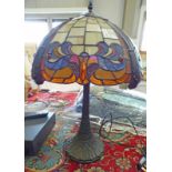 TIFFANY STYLE LEADED GLASS LAMP