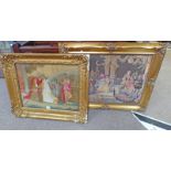 GILT FRAMED 19TH CENTURY TAPESTRY 43 X 57 CM & ONE OTHER TAPESTRY Condition Report: