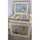 FRAMED RUSSELL FLINT ARTISTS PROOF SIGNED IN PENCIL AND A SELECTION OF GILT FRAMED RUSSELL FLINT