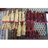 COMPOSITE MIDDLE EASTERN CHESS SET IN BOX Condition Report: Appear to be made from a