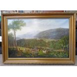 19TH CENTURY SCOTTISH SCHOOL, LANDSCAPE VIEW OF TAYMOUTH CASTLE, INITIALLED SBA & DATED 1884,