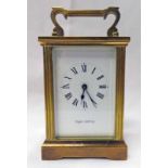 GILT BRASS CARRIAGE CLOCK BY MAPPIN & WEBB - 11.5 CM TALL EXCL.