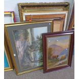 SELECTION OF PICTURES INCLUDING 3 FRAMED PRINTS ,