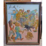 JOHNNY JOHNSTONE - (ARR), THE SHOOTING PARTY, SIGNED & DATED '91, FRAMED OIL PAINTING,