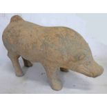 LARGE HAN DYNASTY BOAR WITH PURCHASE RECEIPT AND PROVENANCE PAPER,