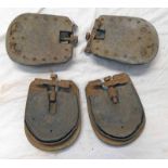 HORSE LAWN SLIPPERS OF METAL AND LEATHER CONSTRUCTION