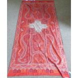 RED PAISLEY SHAWL 100 X 220CM