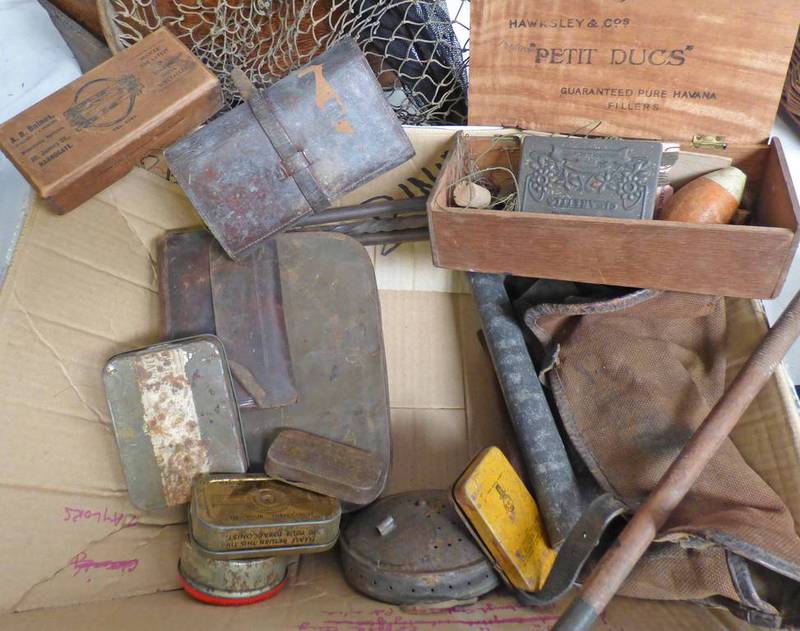 SELECTION OF LATE 19TH CENTURY LEATHER FLY/LINE WALLETS,