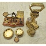 POSTAL SCALES AND WEIGHTS ALONG WITH LARGER WEIGHTS TO INCLUDE 7LB, 2LB,