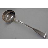 SCOTTISH SILVER FIDDLE PATTERN SOUP LADLE BY JAMES MCKAY,