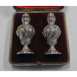 PAIR OF CASED SILVER SALTS BIRMINGHAM 1897