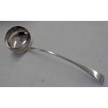 SCOTTISH PROVINCIAL SILVER SOUP LADLE BY ALEXANDER CAMERON OF DUNDEE HALLMARKED,