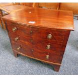 19TH CENTURY MAHOGANY BOX WITH LIFT UP TOP ON BRACKET SUPPORTS.