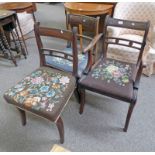 LATE 19TH CENTURY MAHOGANY OPEN ARMCHAIR ON SABRE SUPPORTS,