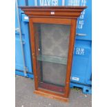 OAK GUN CABINET WITH SHELVED INTERIOR AND GLASS PANEL DOOR WIDTH 79 CM