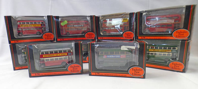 10 EFE 1:76 SCALE LONDON AREA MODEL BUSES INCLUDING 16402 - LONDON RT WITH ROOF BOX, PREMIUM BONDS,