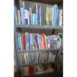 SELECTION OF VARIOUS AVIATION RELATED BOOKS & MAGAZINES OVER FOUR SHELVES