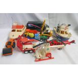 SELECTION OF TONKA TOYS TOGETHER WITH PLAY MOBILE FIGURES & VEHICLES