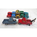 SELECTION OF PLAYWORN CORGI & DINKY MODEL VEHICLES INCLUDING LAND ROVER 109 AND BEDFORD TRUCKS