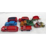 SELECTION OF PLAYWORN DINKY, CRESCENT, BURAGO ETC INCLUDING ESSO TANKER, COMMER PICK-UP TRUCK,