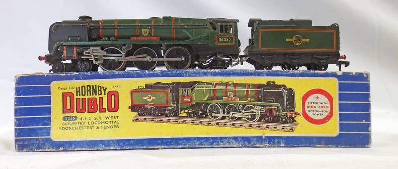 HORNBY DUBLO 3235 00 GAUGE (3-RAIL) BR GREEN 4-6-2 WEST COUNTRY 'DORCHESTER' 34042 STEAM LOCOMOTIVE