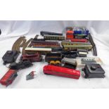 SELECTION OF PLAYWORN HORNBY, TRIX, TRIANG 00 GAUGE ITEMS INCLUDING TRAINS, ROLLING STOCK, TRACK,