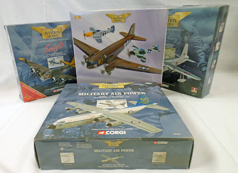 4 CORGI MODEL AIRCRAFT FROM THE AVIATION ARCHIVE RANGE INCLUDING 48801 - SHORT 5.