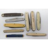 9 FOLDING POCKET KNIVES,