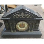 BLACK SLATE MANTLE CLOCK