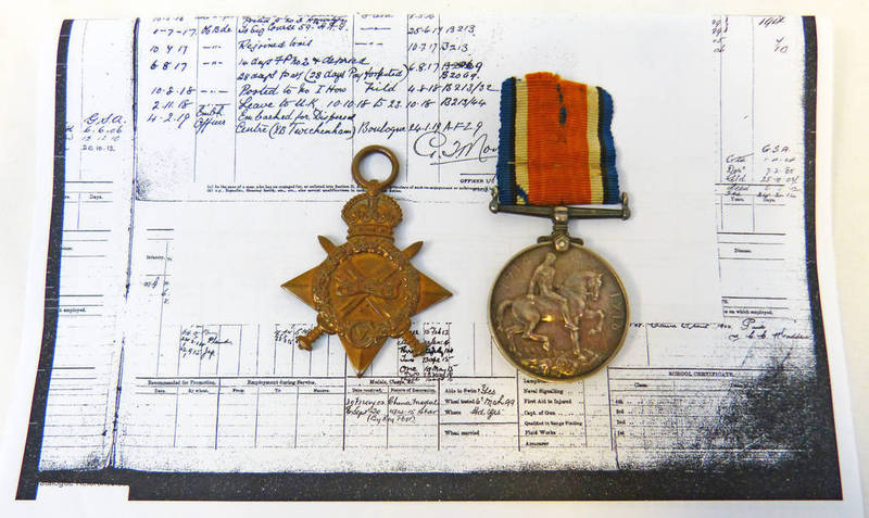 1914-15 STAR AND BRITISH WAR MEDAL 1914-19 FOR R.M.A. E.R.