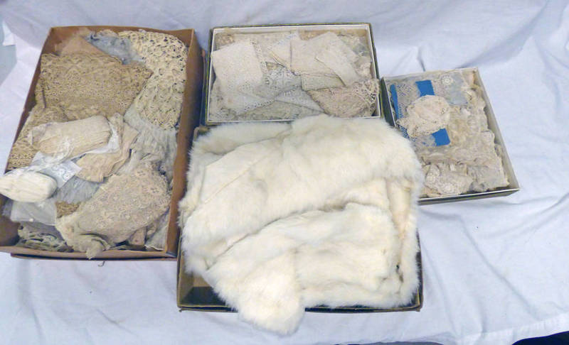 SELECTION OF VARIOUS LACE IN BOXES ETC