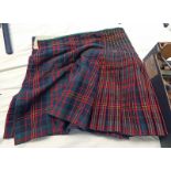 TARTAN KILT Condition Report: 66cm from waist to bottom. 125cm long.