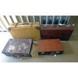 4 SUITCASES WITH CONTENTS OF CLOTHING TO INCLUDE PAISLEY TIES, PURSES,