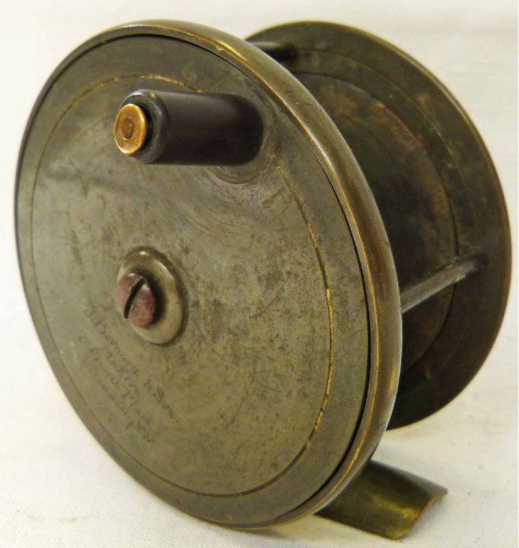 3 1/4 INCH BRASS PLATEWIND SALMON REEL BY J.