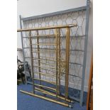 PAIR OF 20TH CENTURY BRASS BED ENDS & SPRING FRAME,