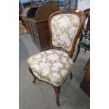 19TH CENTURY WALNUT HAND CHAIR ON CABRIOLE SUPPORTS